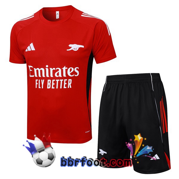 Ensemble Training T-Shirts Arsenal + Shorts Rouge 2025/2026