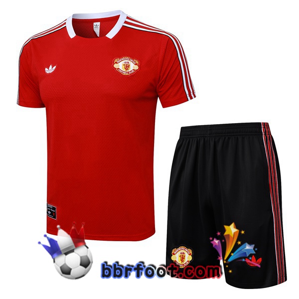 Ensemble Training T-Shirts Manchester United + Shorts Rouge 2025/2026