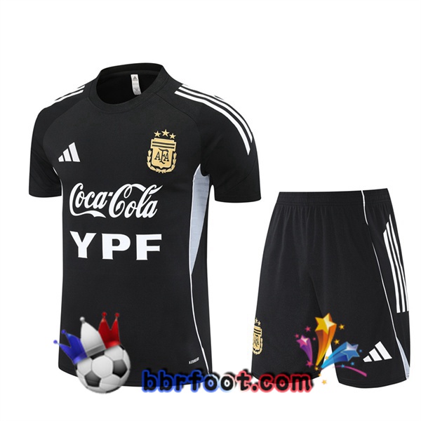 Ensemble Training T-Shirts Argentine + Shorts Noir 2025/2026