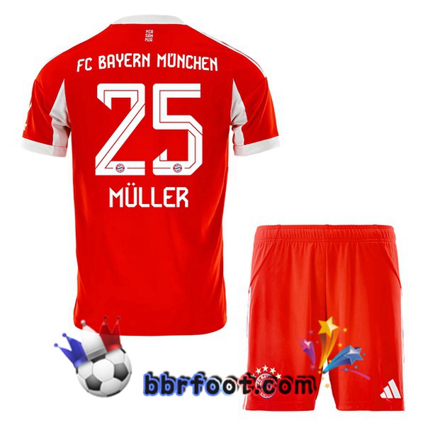 Maillot Foot Bayern Munich (Müller 25) Enfant Domicile Rouge 2025/2026