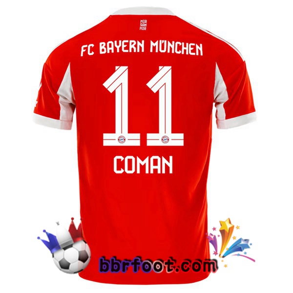 Maillot Foot Bayern Munich (Coman 11) Domicile Rouge 2025/2026