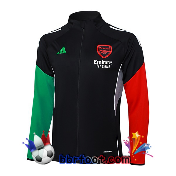 Veste Foot Arsenal Noir Rouge Vert 2025/2026