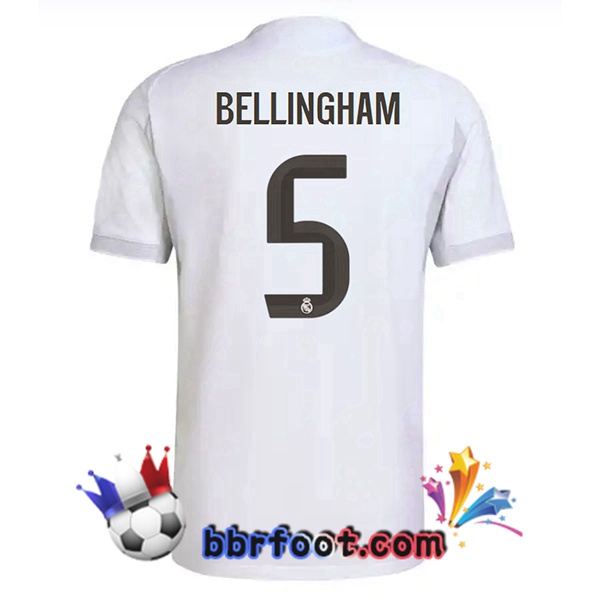 Maillot Foot Real Madrid (Bellingham 5) Domicile Blanc 2025/2026