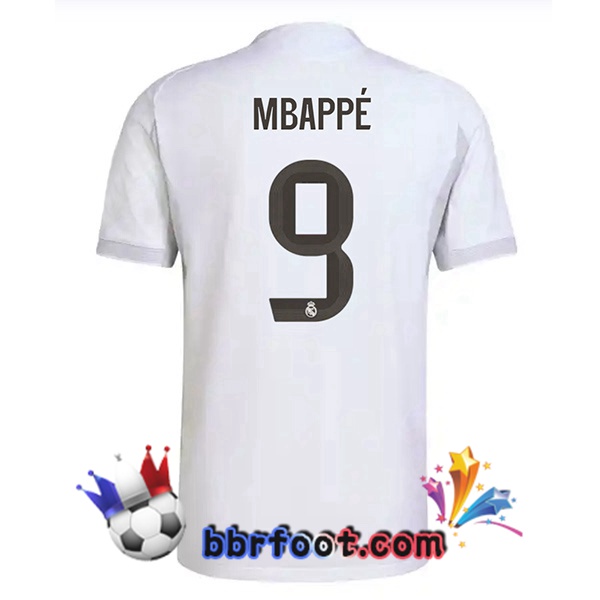 Maillot Foot Real Madrid (Mbappé 9) Domicile Blanc 2025/2026