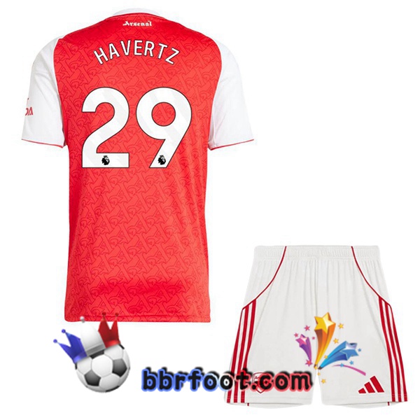 Maillot Foot Arsenal (HAVERTZ 29) Enfant Domicile Rouge Blanc 2025/2026