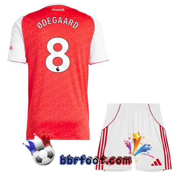 Maillot Foot Arsenal (ØDEGAARD 8) Enfant Domicile Rouge Blanc 2025/2026