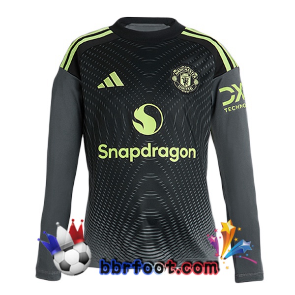 Maillot Foot Manchester United Gardien de but Manche longue Noir 2025/2026 Maillot Foot Manchester United Gardien de but Manche longue Noir 2025/2026