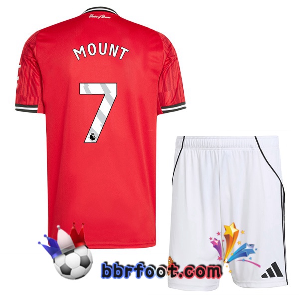 Maillot Foot Manchester United (MOUNT 7) Enfant Domicile Rouge 2025/2026