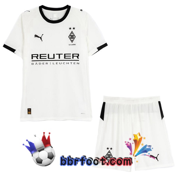 Maillot Foot Monchengladbach Enfant Domicile Blanc 2025/2026