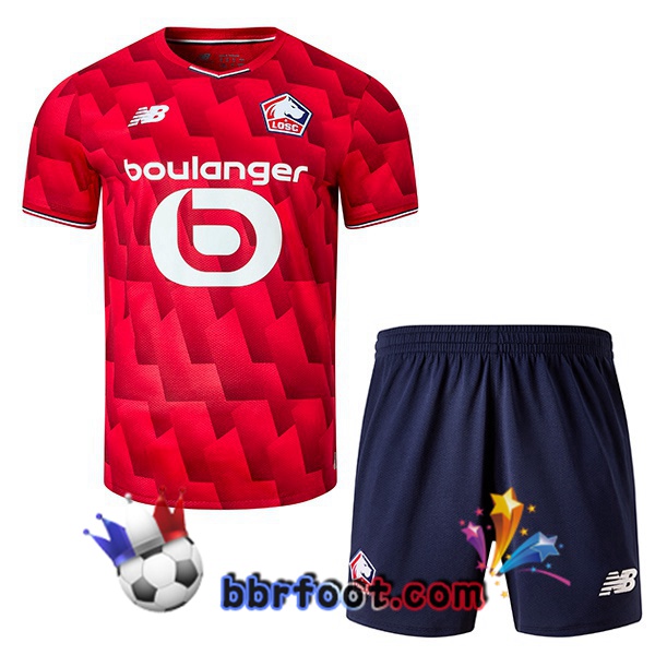 Maillot Foot Lille OSC Enfant Domicile Rouge 2025/2026