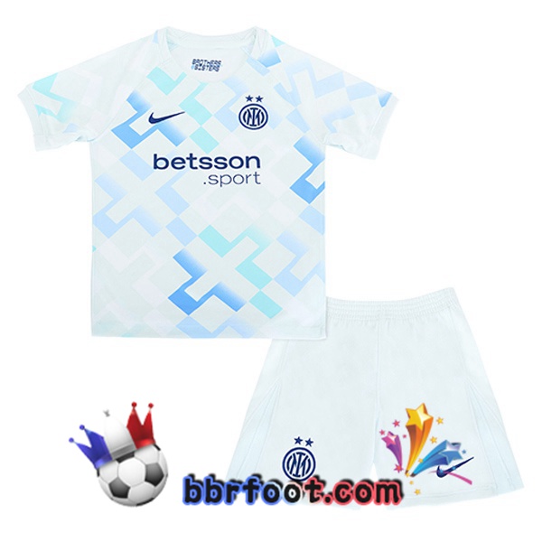 Maillot Foot Inter Milan Enfant Exterieur Blanc Bleu 2025/2026