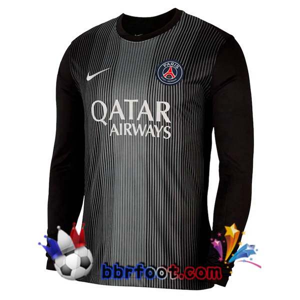 Maillot Foot Paris PSG Gardien de but Manche longue Noir 2025/2026