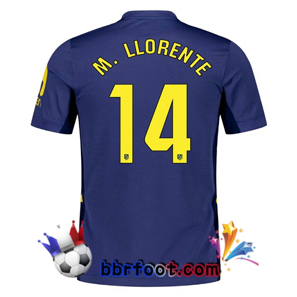 Maillot Foot Atletico Madrid (M. LLORENTE 14) Exterieur Bleu Royal 2025/2026