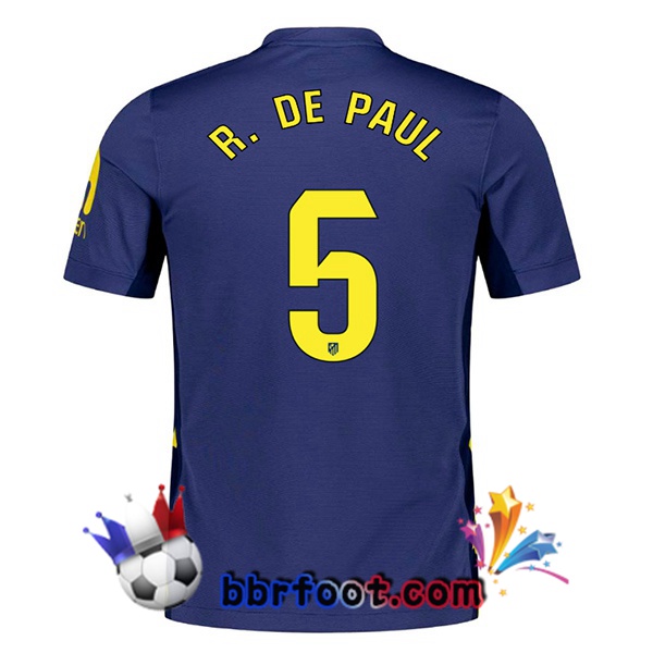 Maillot Foot Atletico Madrid (R. DE PAUL 5) Exterieur Bleu Royal 2025/2026