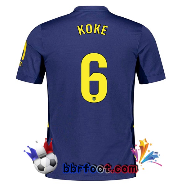 Maillot Foot Atletico Madrid (KOKE 6) Exterieur Bleu Royal 2025/2026