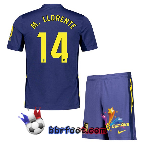 Maillot Foot Atletico Madrid (M. LLORENTE 14) Enfant Exterieur Bleu Royal 2025/2026