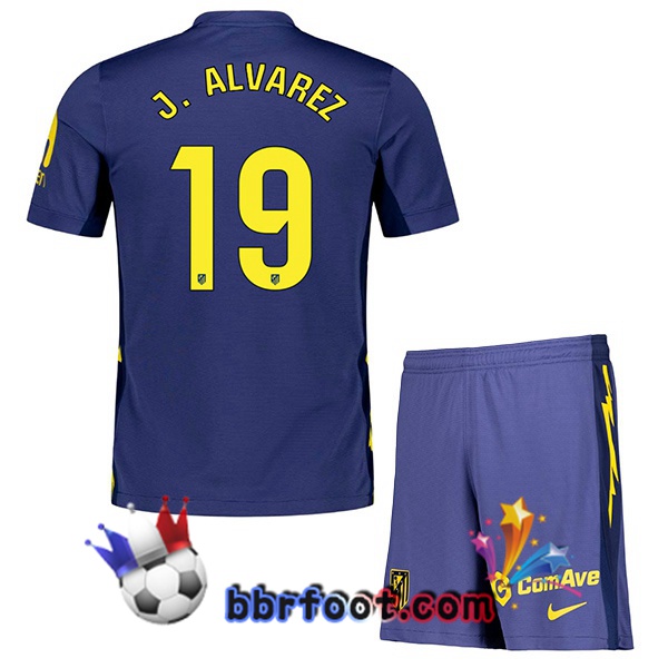 Maillot Foot Atletico Madrid (J. ALVAREZ 19) Enfant Exterieur Bleu Royal 2025/2026