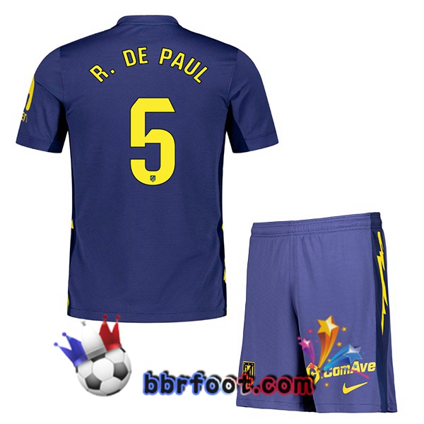 Maillot Foot Atletico Madrid (R. DE PAUL 5) Enfant Exterieur Bleu Royal 2025/2026