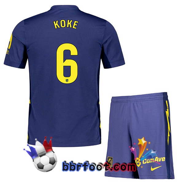 Maillot Foot Atletico Madrid (KOKE 6) Enfant Exterieur Bleu Royal 2025/2026