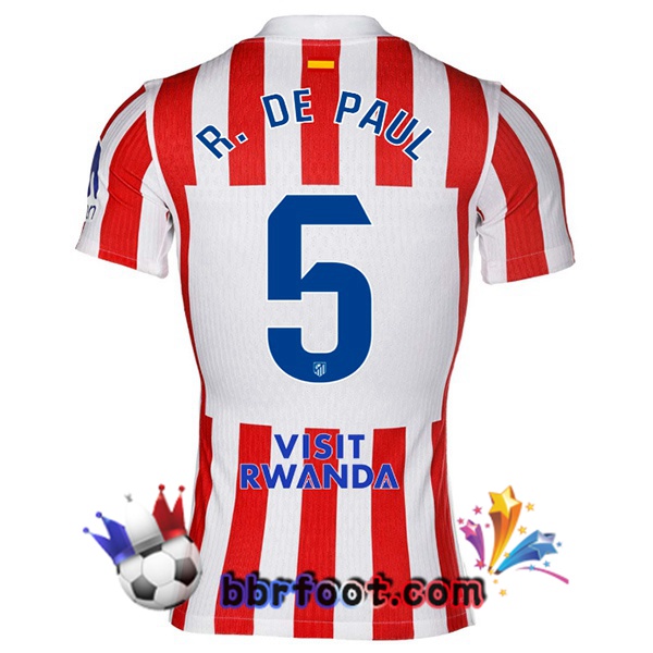 Maillot Foot Atletico Madrid (R. DE PAUL 5) Domicile Rouge 2025/2026