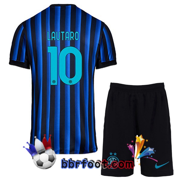 Maillot Foot Inter Milan (LAUTARO 10) Enfant Domicile Bleu Noir 2025/2026
