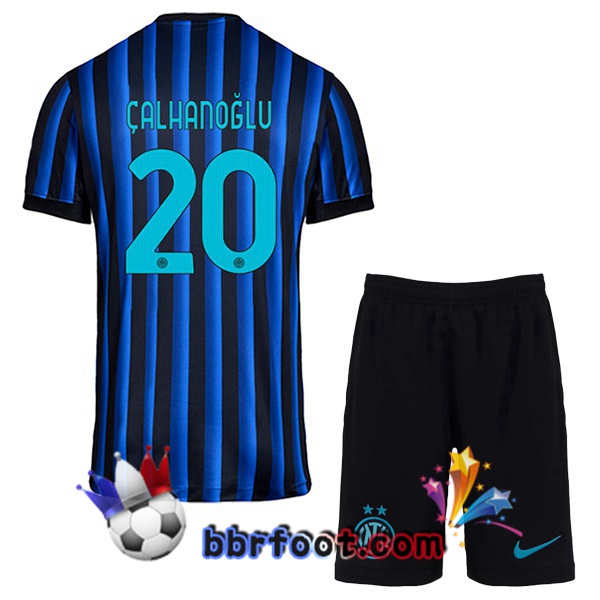 Maillot Foot Inter Milan (ÇALHANOĞLU 20) Enfant Domicile Bleu Noir 2025/2026