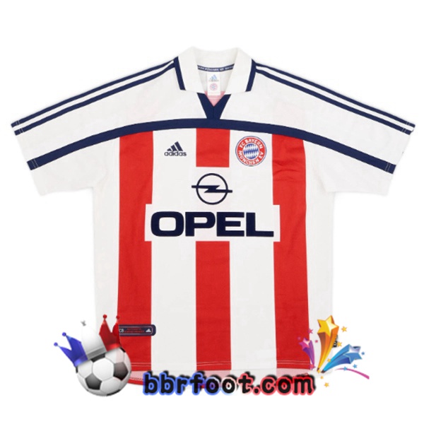 Maillot Foot Bayern Munich Retro Exterieur Blanc 2000-2002