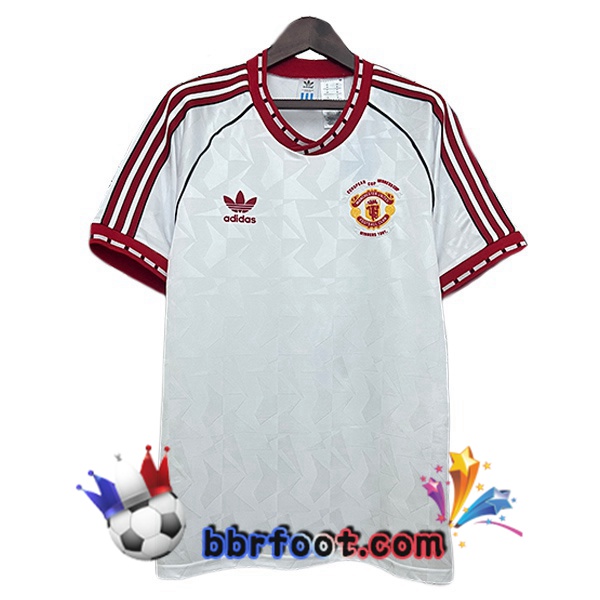 Maillot Foot Manchester United Retro Third Blanc 1990-1992