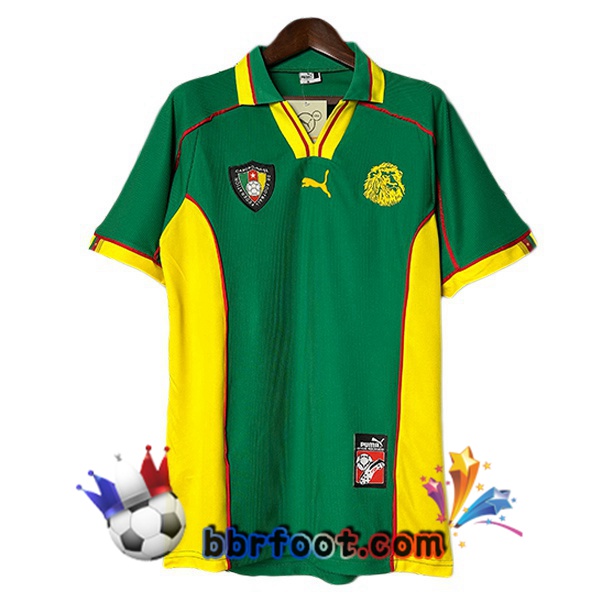 Maillot Foot Cameroun Retro Domicile Vert Jaune 1998