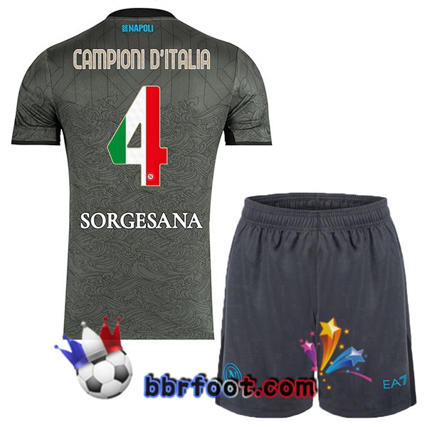 Maillot Foot SSC Naples Campioni D'Italia Enfant Third Gris 2024/2025