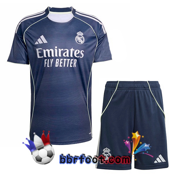 Maillot Foot Real Madrid Enfant Exterieur Bleu Royal 2025/2026