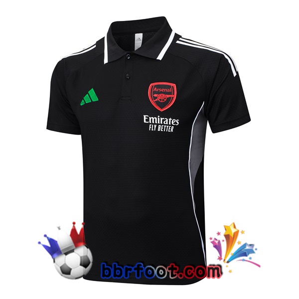 Polo Foot Arsenal Noir 2025/2026