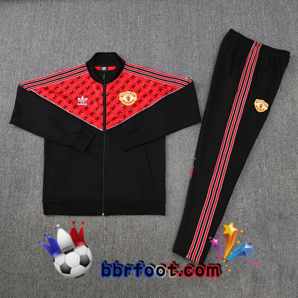Survetement Foot - Veste Manchester United Rouge Noir 2025/2026