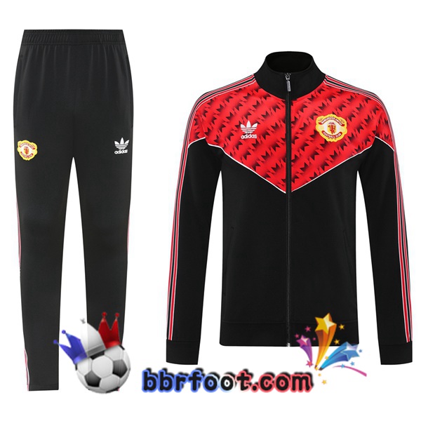 Survetement Foot - Veste Manchester United Rouge Noir 2025/2026