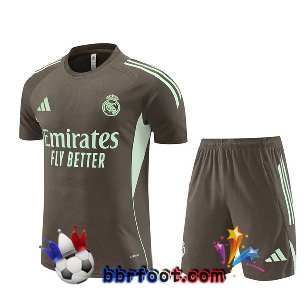 Ensemble Training T-Shirts Real Madrid + Shorts Gris 2025/2026