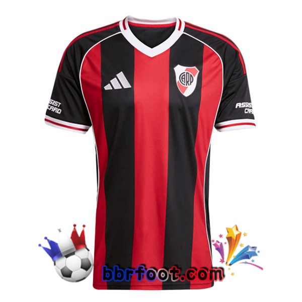Maillot Foot River Plate Exterieur Rouge Noir 2025/2026