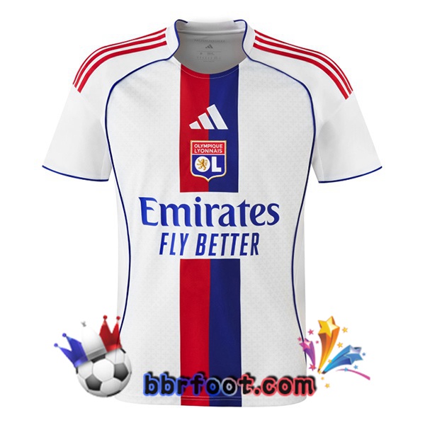 Maillot Foot Lyon OL Domicile Blanc 2025/2026