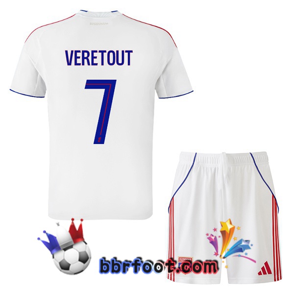 Maillot Foot Lyon OL (TOLISSO 8) Enfant Domicile Blanc 2025/2026