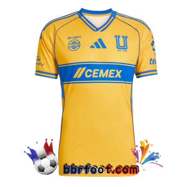 Maillot Foot Tigres UANL Domicile Jaune 2025/2026