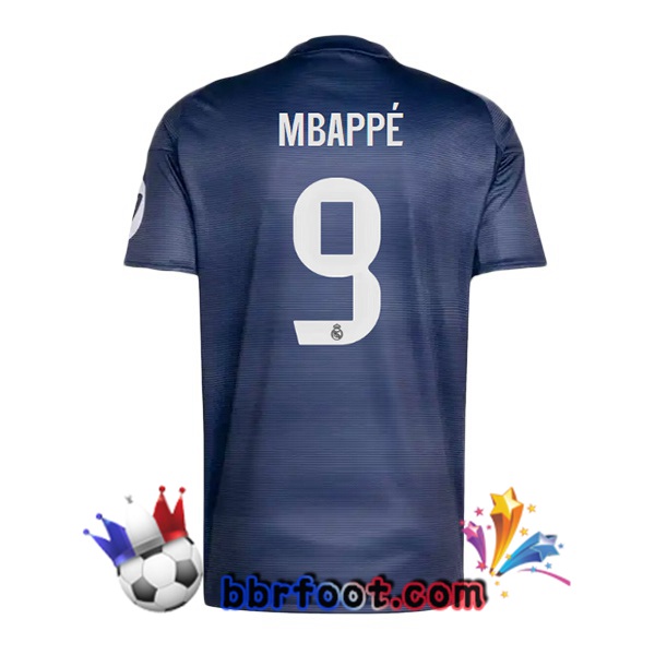 Maillot Foot Real Madrid (Mbappé 9) Exterieur Bleu Royal 2025/2026