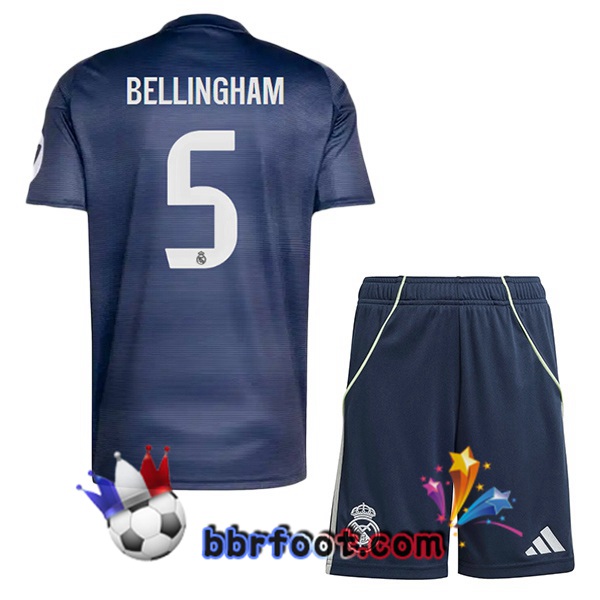 Maillot Foot Real Madrid (Bellingham 5) Enfant Exterieur Bleu Royal 2025/2026