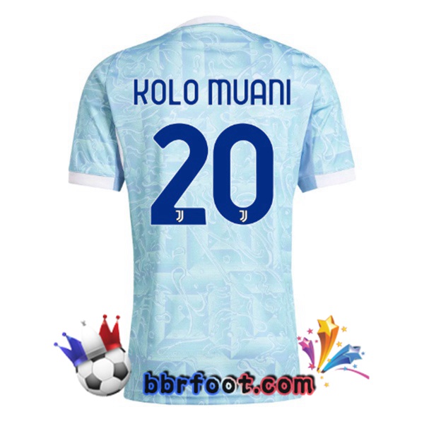Maillot Foot Juventus (KOLO MUANI 20) Exterieur Bleu Blanc 2025/2026