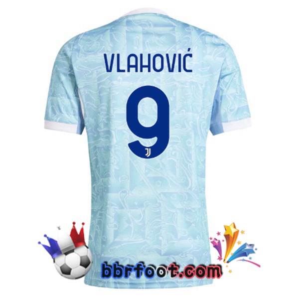 Maillot Foot Juventus (VLAHOVIĆ 9) Exterieur Bleu Blanc 2025/2026