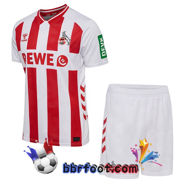 Maillot Foot FC Koln Enfant Domicile Rouge Blanc 2025/2026