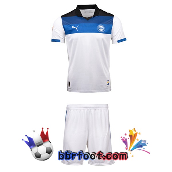 Maillot Foot Deportivo Alaves Enfant Exterieur Blanc Bleu 2025/2026
