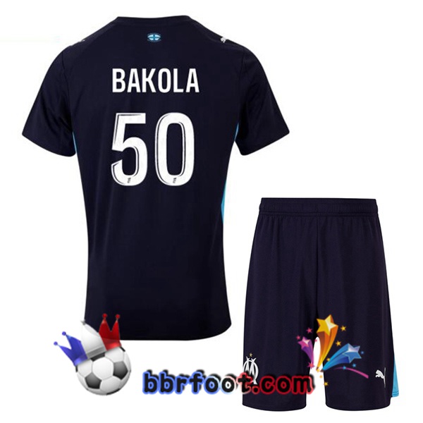 Maillot Foot Marseille OM (BAKOLA 50) Enfant Exterieur Bleu Royal 2025/2026