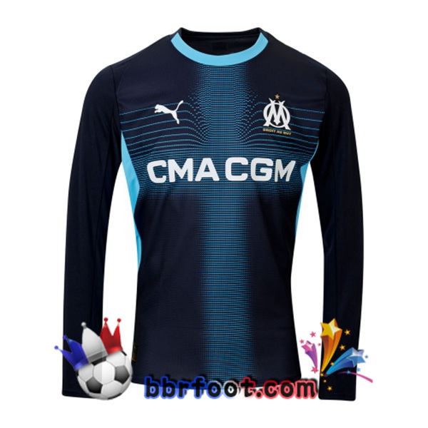 Maillot Foot Marseille OM Exterieur Manche longue Bleu Royal 2025/2026