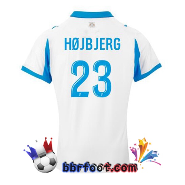 Maillot Foot Marseille OM (HØJBJERG 23) Domicile Blanc 2025/2026 Maillot Foot Marseille OM (HØJBJERG 23) Domicile Blanc 2025/2026