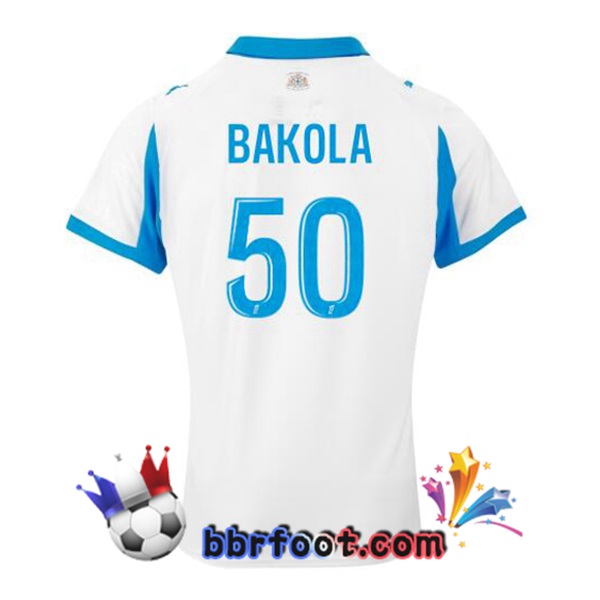 Maillot Foot Marseille OM (BAKOLA 50) Domicile Blanc 2025/2026