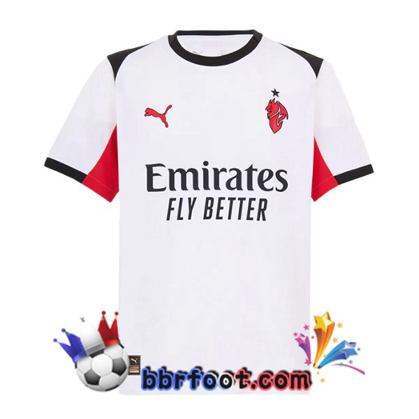 Maillot Foot AC Milan Exterieur Blanc 2025/2026